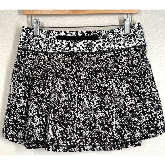 Lululemon Sz 6 Pace Rival Skirt Chikakasu Alpine White/Chirasu Black Rare Tennis - Picture 1 of 14